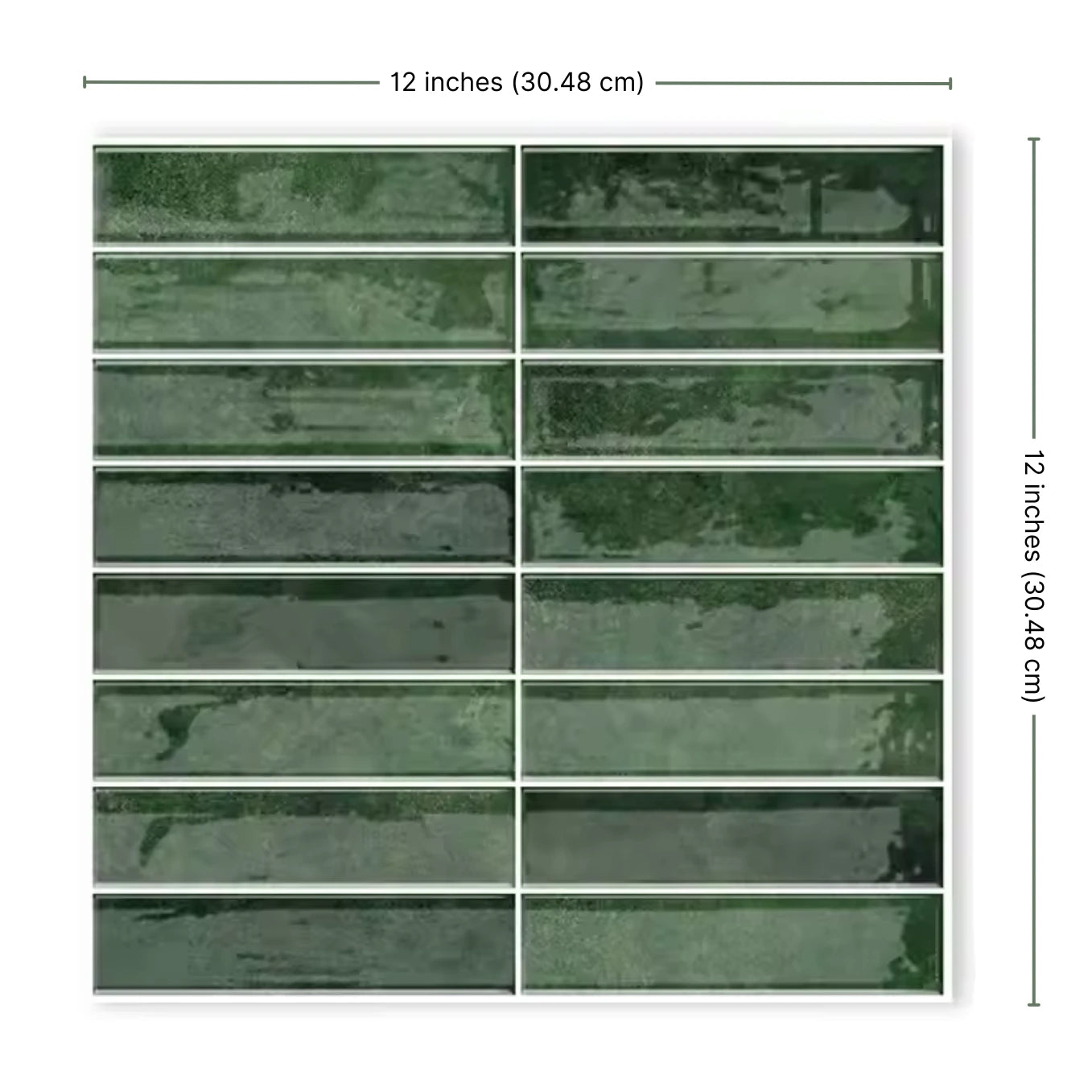 Basil | Green Stacked Peel and Stick Tile