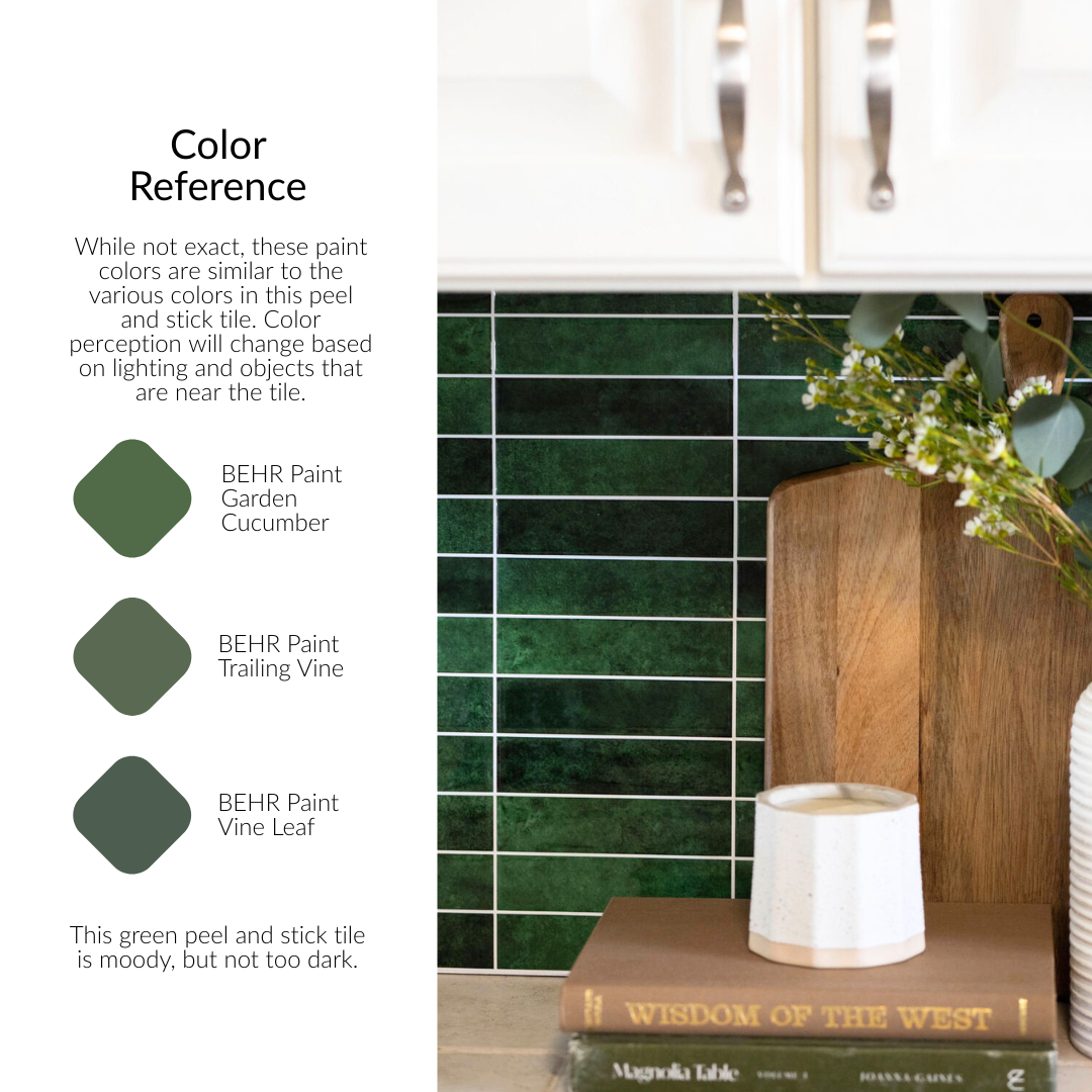 Basil | Green Stacked Peel and Stick Tile