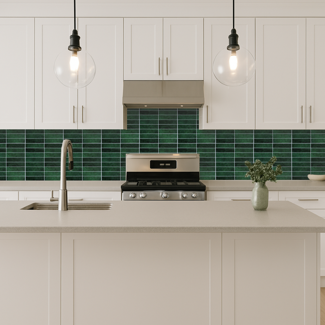 Basil | Green Stacked Peel and Stick Tile