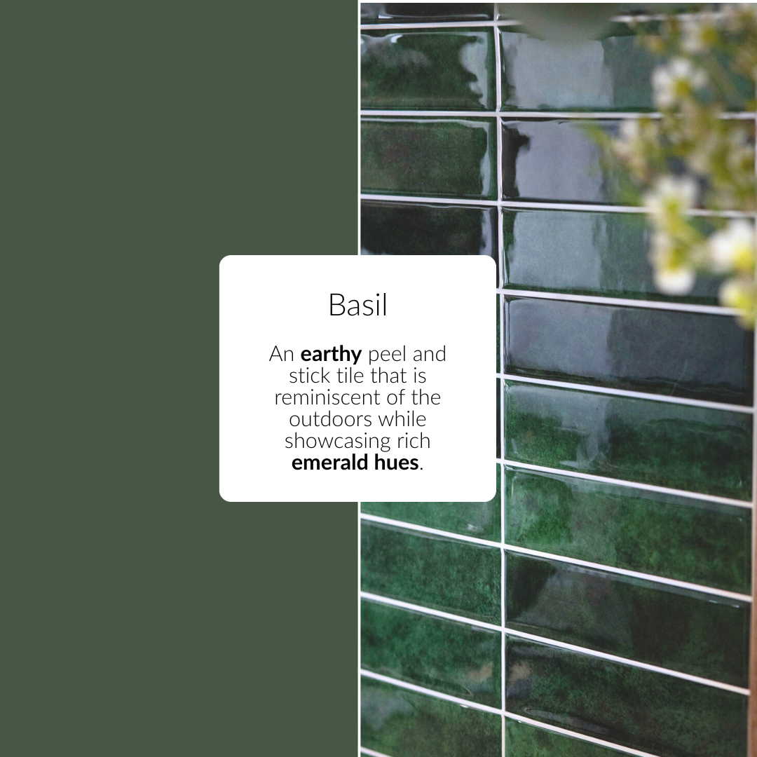 Basil | Green Stacked Peel and Stick Tile