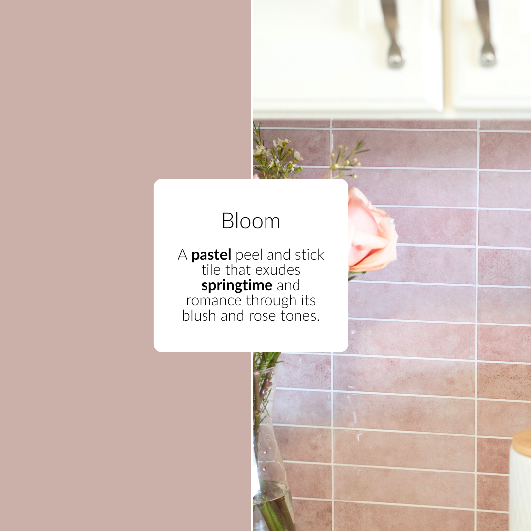 Bloom | Pink Stacked Peel and Stick Tile