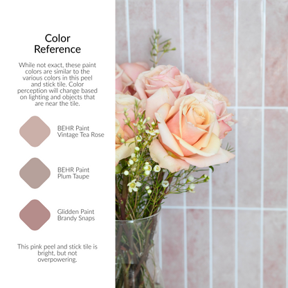 Bloom | Pink Stacked Peel and Stick Tile