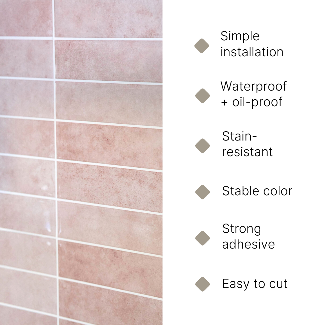 Bloom | Pink Stacked Peel and Stick Tile